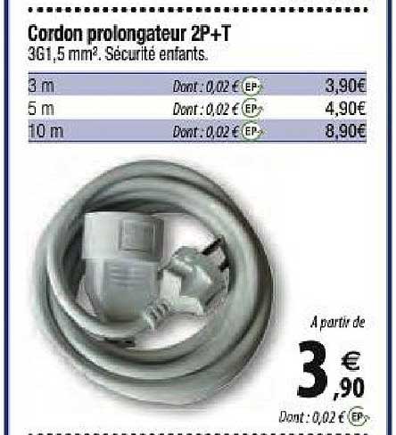 cordon prolongateur 2p+t