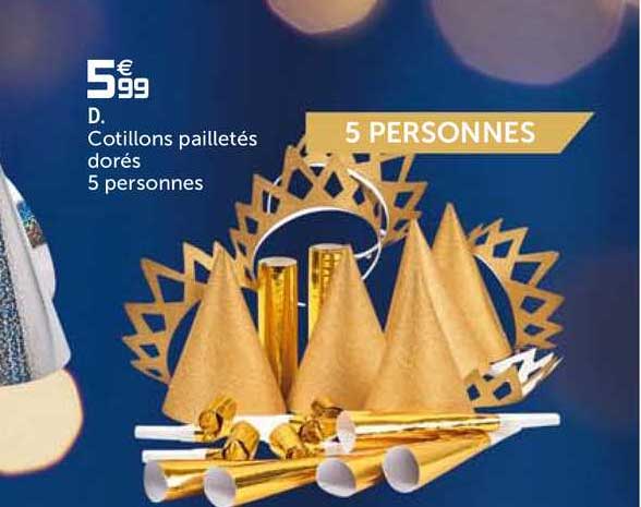 cotillons pailletés dorés