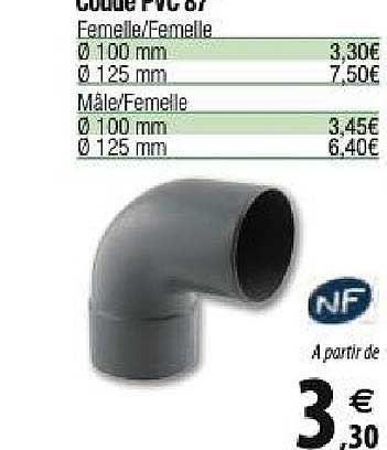 coude pvc 87°