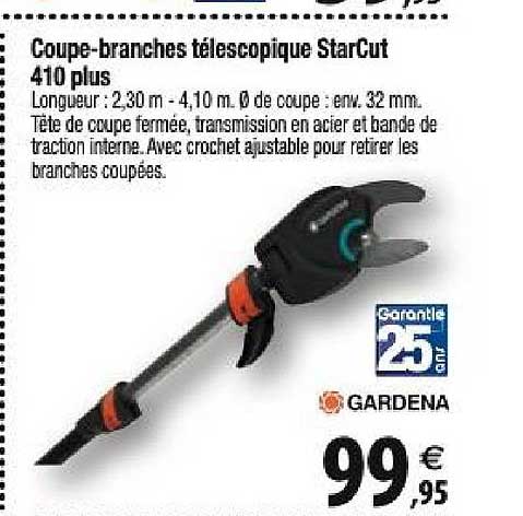 coupe-branches télescopique starcut 410 plus gardena