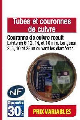 couronne de cuivre recuit