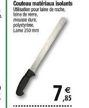 couteau matériaux isolants
