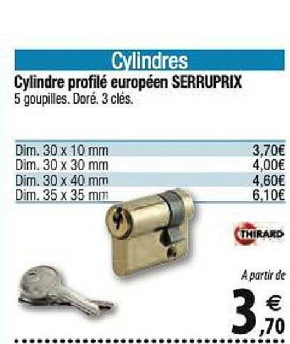 cylindre profilé européen serruprix