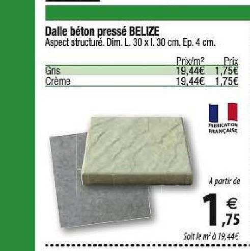 dalle béton pressé belize