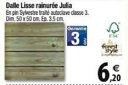 dalle lisse rainurée julia