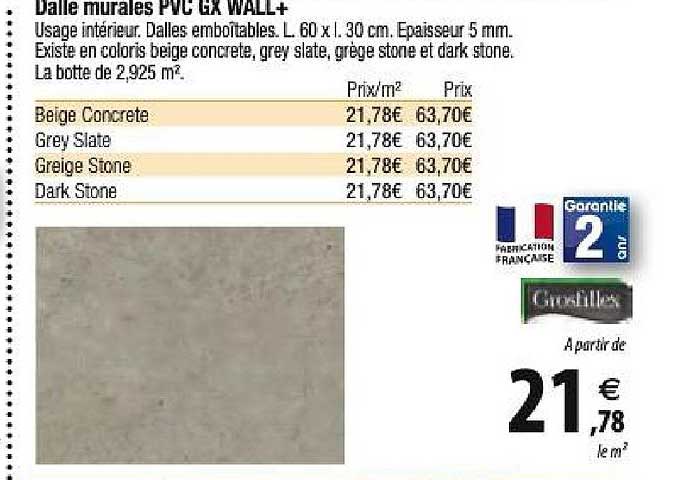 dalle murales pvc gx wall+