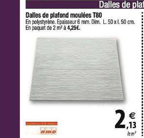 dalles de plafond moulées t80