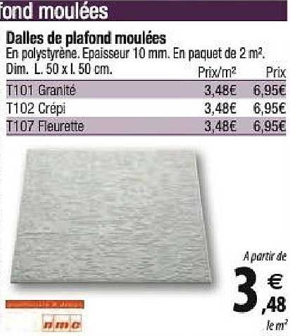 dalles de plafond moulées