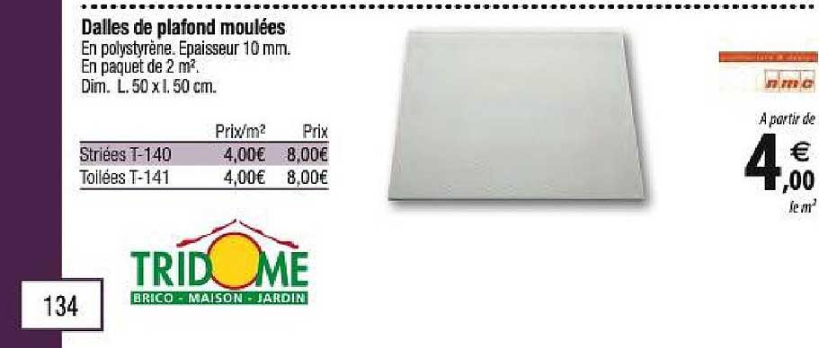 dalles de plafond moulées