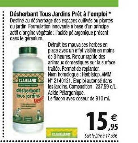 désherbant tous jardins prêt à l'emploi