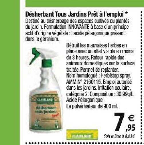 désherbant tous jardins prêt à l'emploi