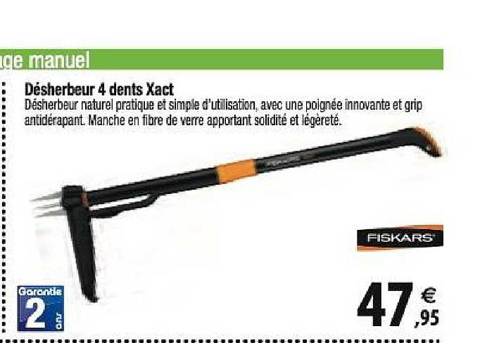 désherbeur 4 dents xact fiskars