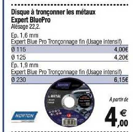 disque à tronçonner les métaux expert bluepro