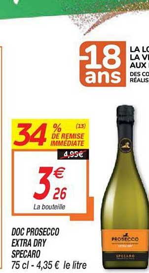 Doc Prosecco Extra Dry Specaro 34% De Remise Immédiate