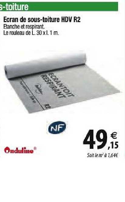 écran de sous toiture hdv r2