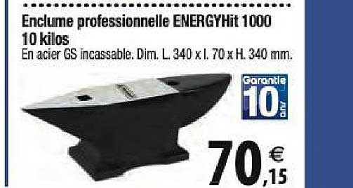 enclume professionnelle energyhit 1000 10kilos