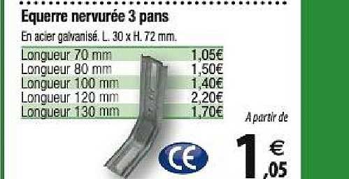 équerre nervurée 3 pans