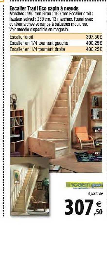 Escalier Tradi Eco Sapin à Nœuds