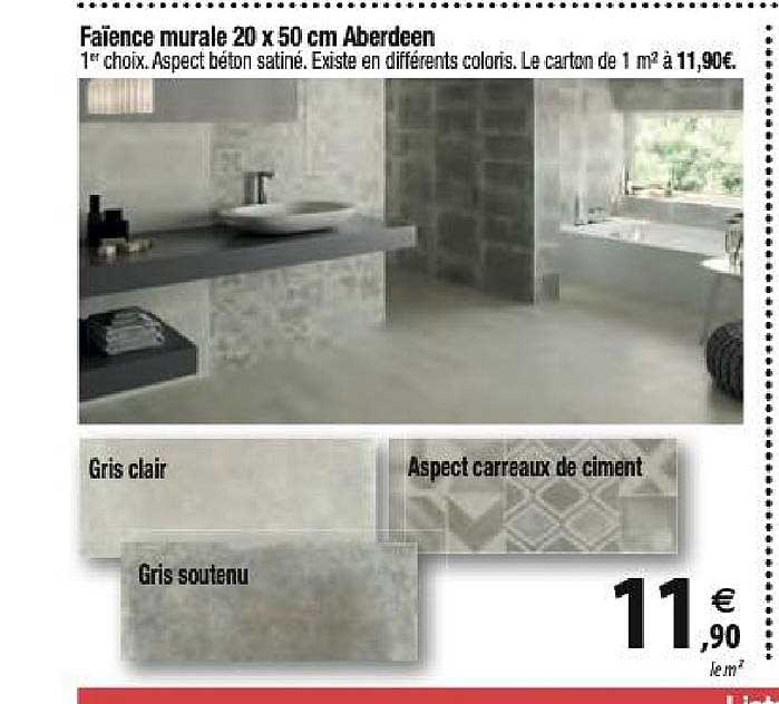 faïence murale 20x50 cm aberdeen