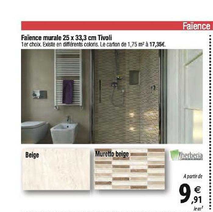 faïence murale 25x33.3 cm tivoli