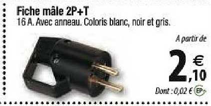 fiche mâle 2p+t