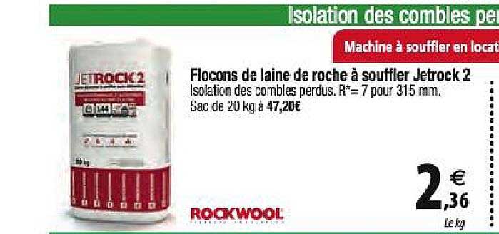 flocons de laine de roche à souffler jetrock 2 rockwool