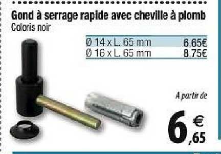 gond à serrage rapide avec cheville à plomb