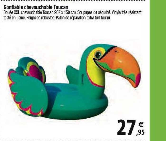 gonflable chevauchable toucan