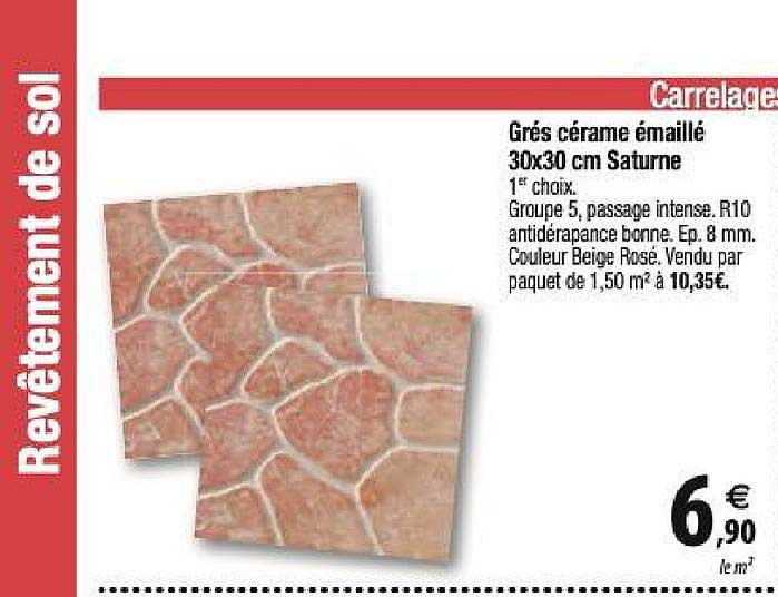grès cérame émaillé 30x30 cm saturne