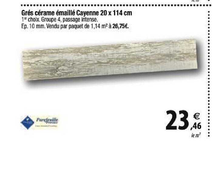 grès cérame émaillé cayenne 20x114 cm
