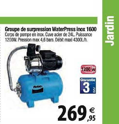groupe de surpression waterpress inox 1600