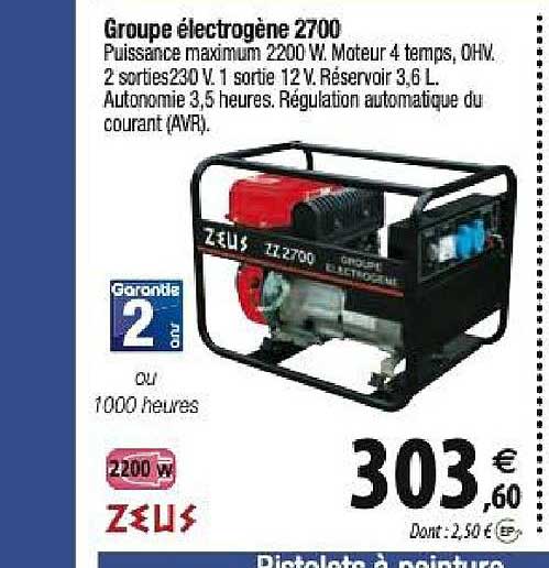 groupe électrogène 2700