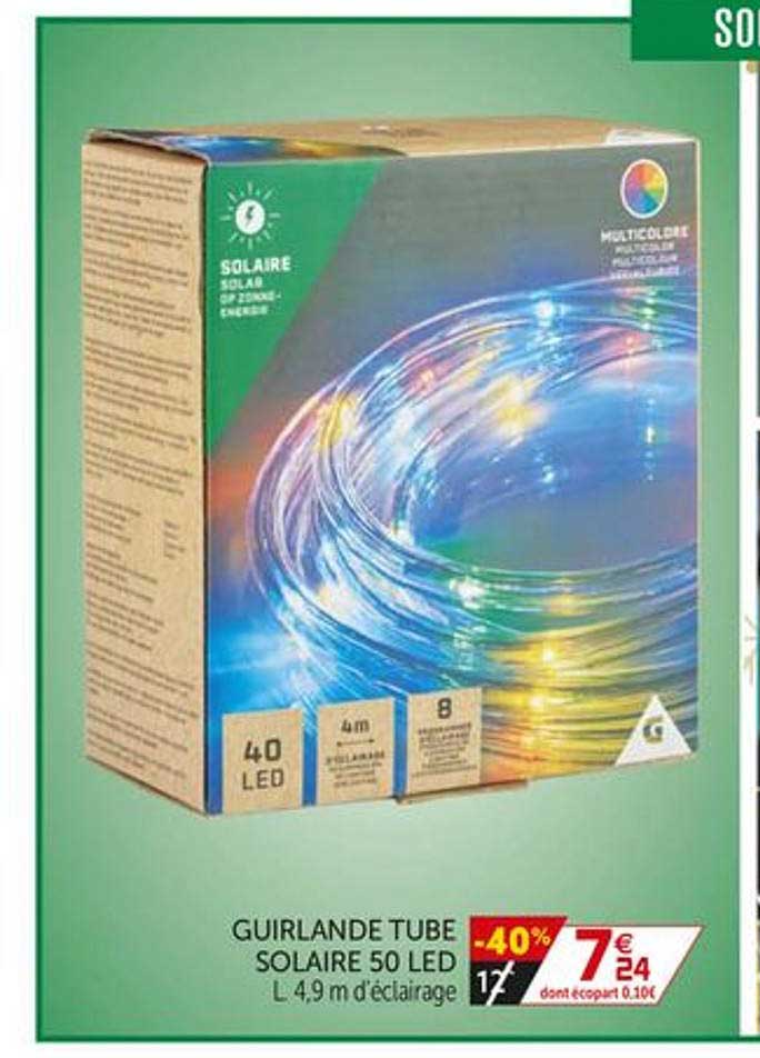 Guirlande Tube Solaire 50 Led