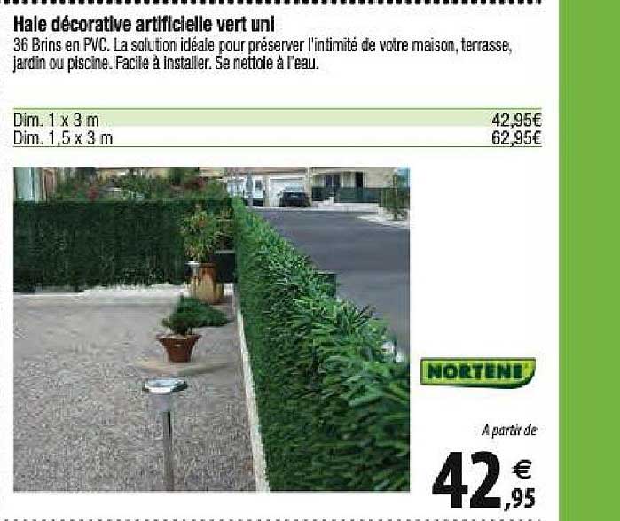 haie décorative artificielle vert uni