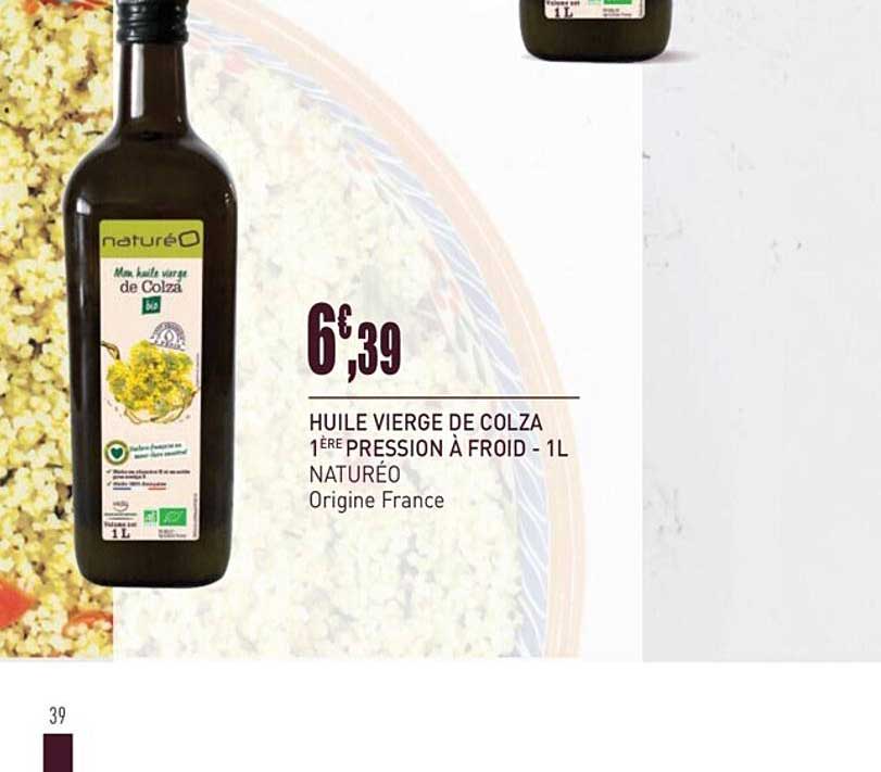 huile vierge de colza 1ère pression à froid