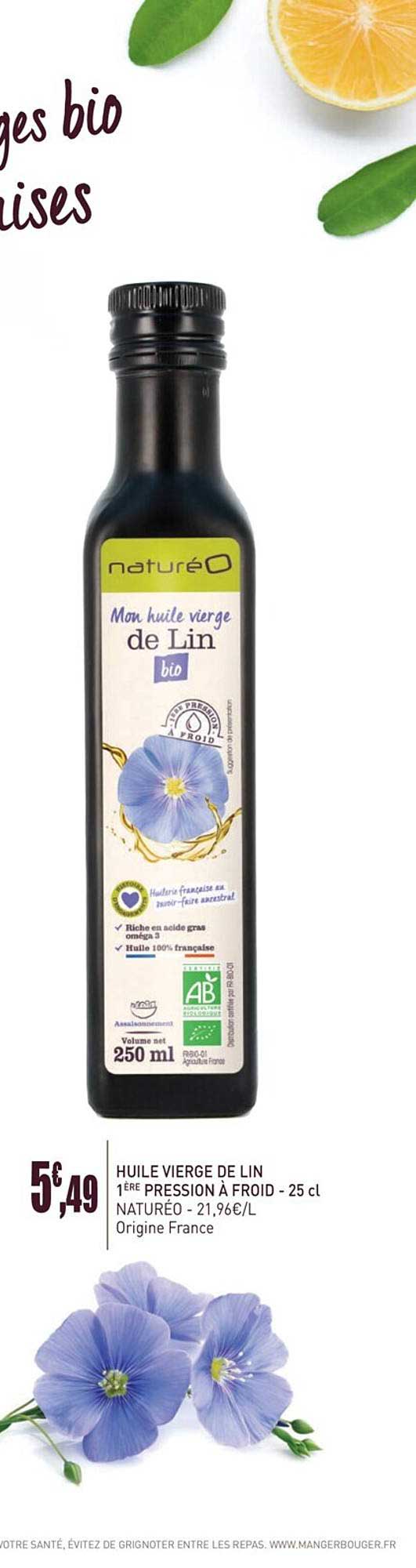 Huile Vierge De Lin 1ère Pression à Froid