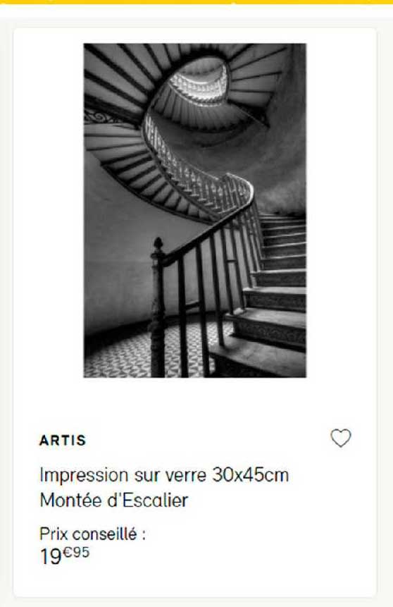 impression sur verre 30 x 45 cm montée d'escalier artis