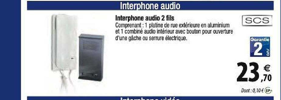 interphone audio 2 fils scs