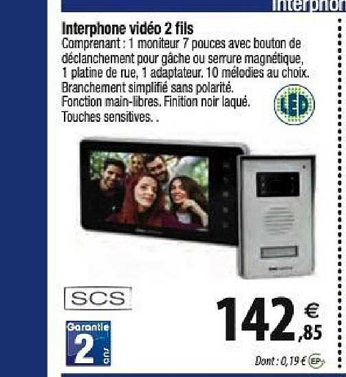 interphone vidéo 2 fils scs