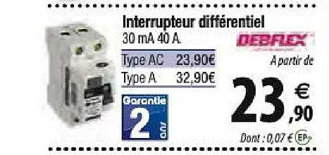 interrupteur différentiel debflex