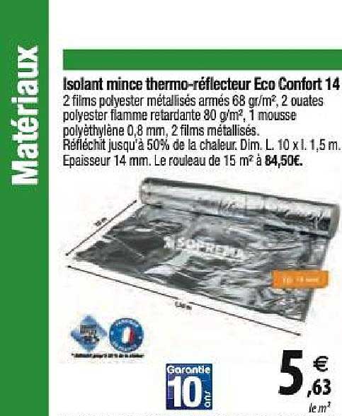 isolant mince thermo réflecteur eco confort 14