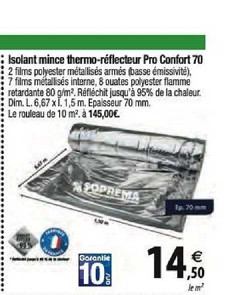isolant mince thermo réflecteur pro confort 70