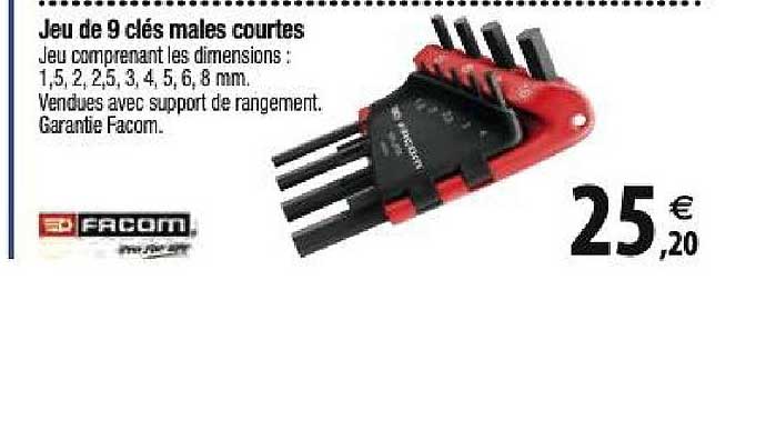 Jeu De 9 Clés Males Courtes