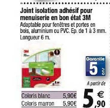 joint isolation adhésif pour menuiserie en bon état 3m