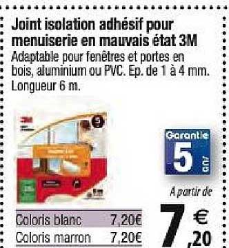 joint isolation adhésif pour menuiserie en mauvais état 3m
