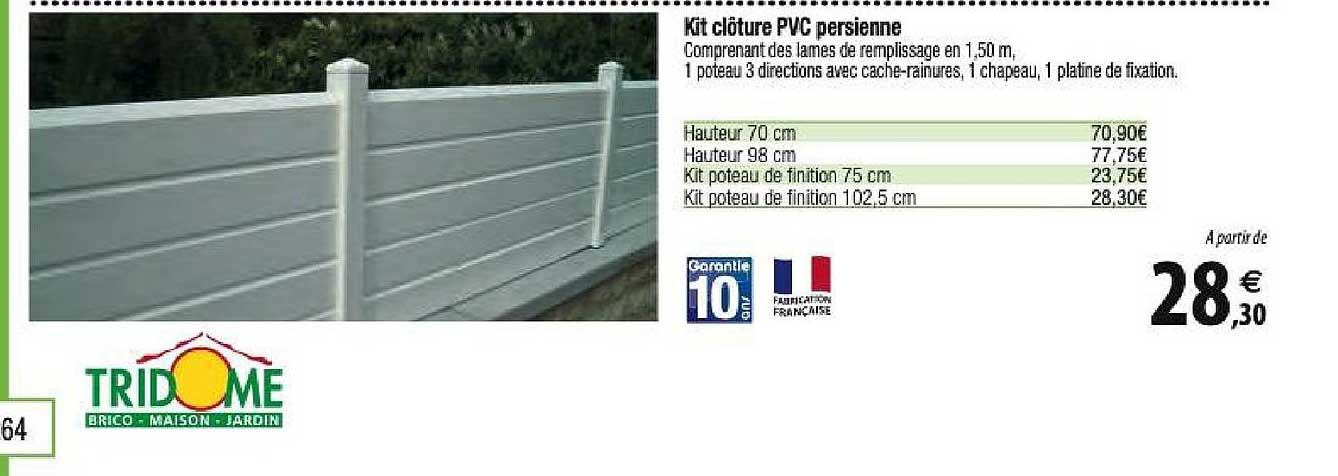 kit clôture pvc persienne