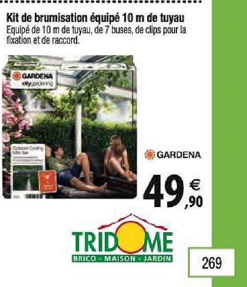 kit de brumisation équipé 10 m de tuyau gardena