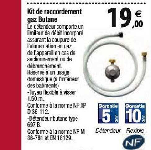 kit de raccordement gaz butane