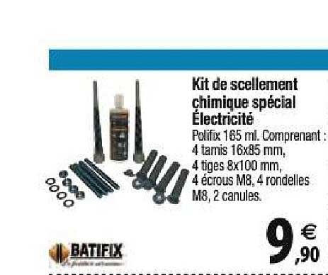 kit de scellement chimique spécial électricité batifix