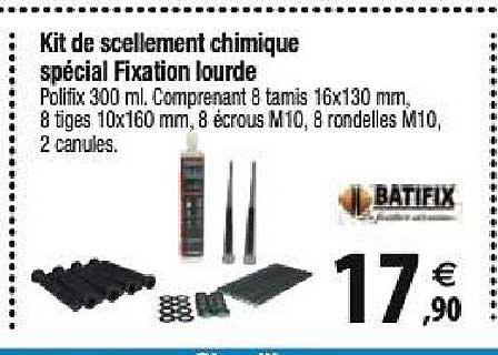 kit de scellement chimique spécial fixation lourde batifix
